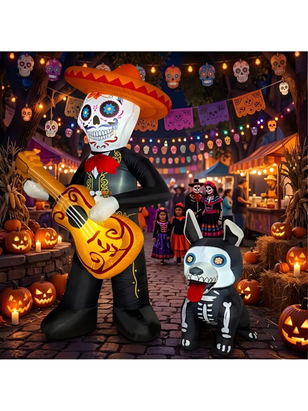 6 FT Halloween Inflatables Outdoor Decorations, Day of the Dead Blow Up